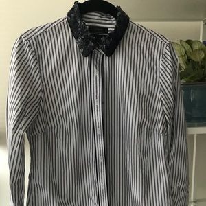 JCrew Sequin collar button-down